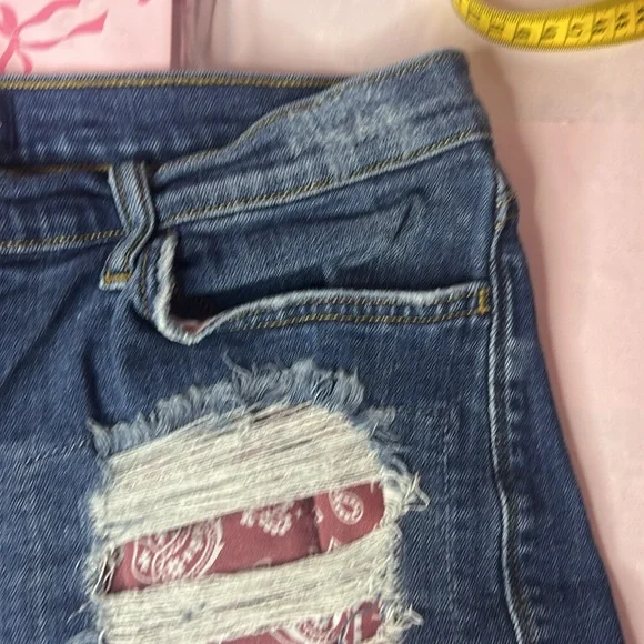 Rock & Republic Blue Distressed Women's Shorts - Picture 3 of 7